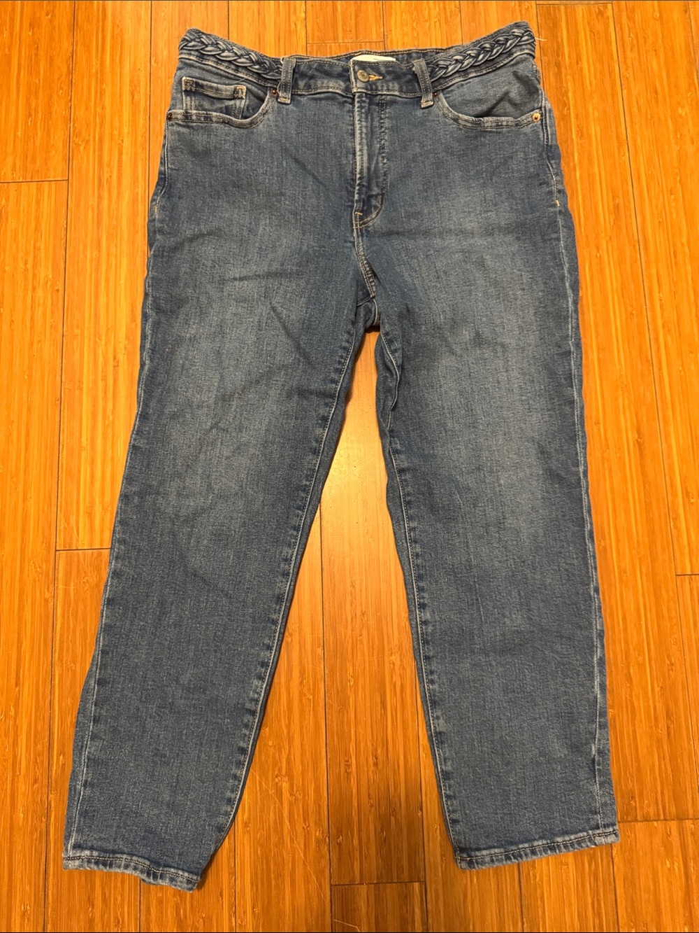 Old Navy Blue Relaxed Women's Jeans with Braided Waistband